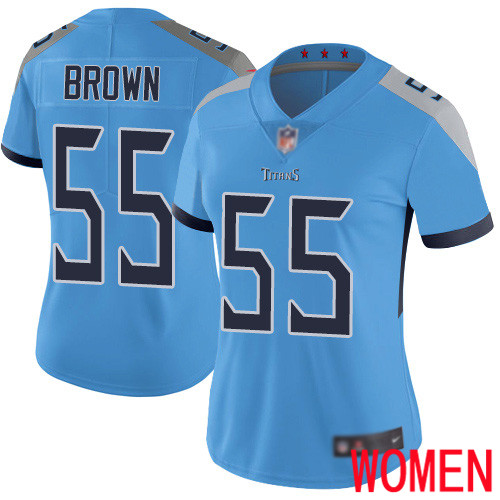 Tennessee Titans Limited Light Blue Women Jayon Brown Alternate Jersey NFL Football #55 Vapor Untouchable->women nfl jersey->Women Jersey